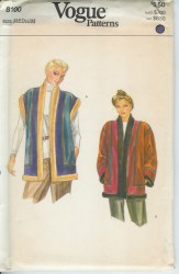 8100 VOG 70S FUR LINED LONG VEST, COAT PATTERN MED 12,14